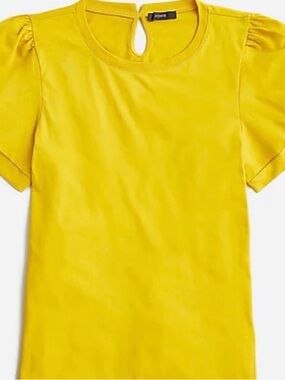 J. Crew Bright Yellow Puff Sleeve Tee
